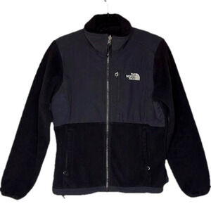 𝅺the North Face, women’s zip up jacket, size SP, black, used condition